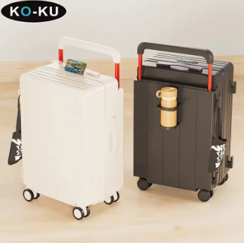 P1563 KO-KU Wide Trolley Luggage Female Multifunctional Trolley Case New Boarding Box Student Large Capacity Suitcase 20/22/24/26/28''
