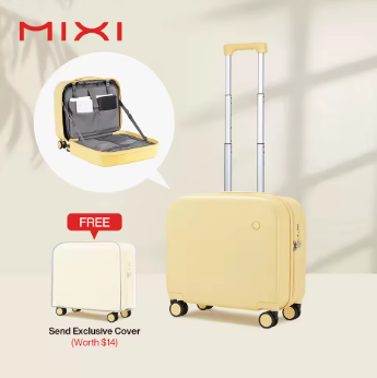 L609 Mixi Carry On Suitcase 16 Inch Men Boarding Cabin Women Luggage Rolling Spinner Wheels Travel Bag 34L 100% PC Lightweight