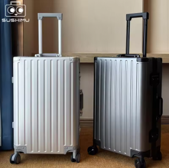 L616 All-aluminum-magnesium alloy suitcase: women's 24-inch aluminum-framed swivel trolley case, men's 20-inch boarding travel metal