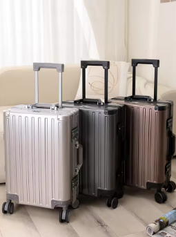 Pi1446 All-aluminum-magnesium alloy suitcase: women's 24-inch aluminum-framed swivel trolley case, men's 20-inch boarding travel metal