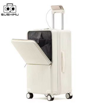 TH141 sushimu Suitcase Wide Handle Travel Suitcase Men 20 24 26 Carry-On Luggage Women PC Aluminum Frame Trolley Case