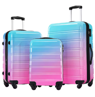 TH184 Hardshell Luggage Sets 3 Piece Gradient Color Expandable Suitcase with Spinner Wheels and TSA Lock Lightweight 20" 24" 28"