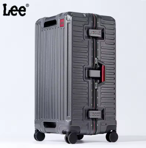 Pi1495 Suitcase Wide Handle Travel Suitcase Men 20 24 26 Carry-On Luggage Women PC Aluminum Frame Trolley Case