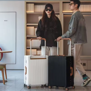 Pi1498 2025 New Wide Trolley Case Luggage Large Capacity 20/24/26 inch Plus Aluminium Frame ABS+PC Luggage Cabin Boarding Suitcase
