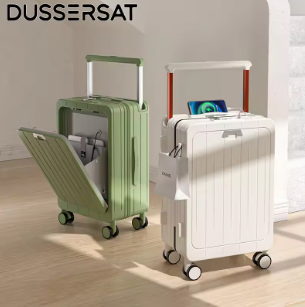 TH207 Front Opening Suitcase Widen Trolley Rolling High-Capacity Travel Luggage with Wheel and USB Charging Carry-on Boarding Suitcase