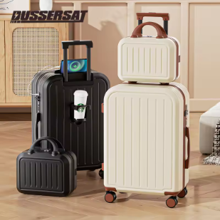 L686 Suitcase 20 22 22 24 26 28-inch Large Capacity Trolley Suitcase with Cup Holder Wheel Suitcase Travel Business Suitcase Set