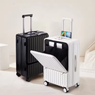 Pi1512 Luggage Large Capacity Trolley Case Universal Wheel Handheld Travel Suitcase Front Open Boarding Box Usb Charging Trolley Case