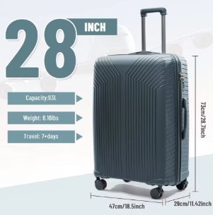 P1621 Travel Suitcase 2024 New Large Capacity Rolling Luggage Durable TSA Carry-On Cabin Suitcase 20/24/28 inch Trolley Case Luggage