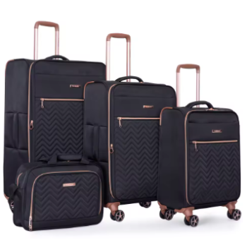 Pi1515 Travelhouse 4 Piece Luggage Set Softside Expandable Lightweight Suitcase with Double Spinner Wheels