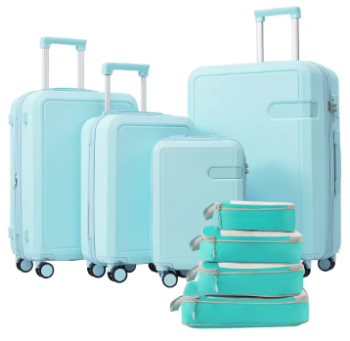 L688 4 Piece Luggage Set with Compression Packing Cubes for Suitcase Expanable Spinner Wheels Lightweight Suitcase with TSA Lock