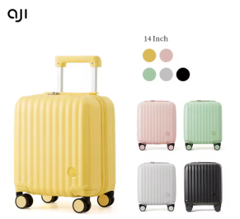 Pi1523 Aji Women Luggage Travel Suitcase Business 14-Inch Suitcase TSA Lock Lightweight Hardshell Suitcase Airlines Men Carry-On Luggag