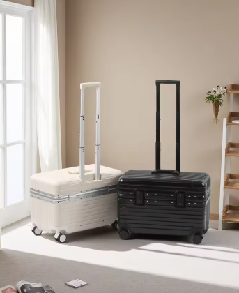 P1626 20-Inch Aluminum Alloy Frame Suitcase ABS+PC Material Open Upper Cover Boarding Case TSA Customs Password Lock Universal Wheel