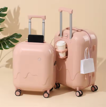 P1627 Cute Multi-Functional Suitcase Portable Trolley Case Up Holder USB Charging To Interface Scroll Wheel Hand Push Password Box
