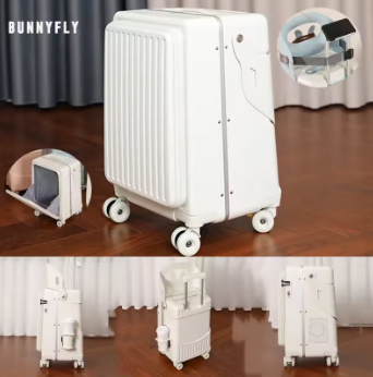 L737 BunnyFly Kid Mom Suitcase with Seat for Children Can Sit To Ride Trolley Luggage Baby Travel Carry Case Multifunction Boardable