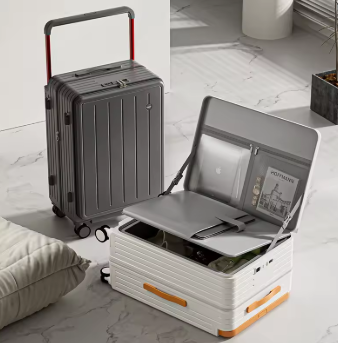 TH292 Front Opening Multi-Functional Suitcase Business Wide Trolley Luggage ABS+PC Large-capacity Password Box Travel Trolley Case