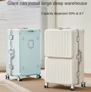 TH304 Front Opening Suitcase 20 inch Boarding Box Trolley Case 28/30 inch Luggage Large Capacity Aluminium Frame Suitcase Password Box