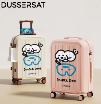 Pi1584 Kids Adults Cartoon Suitcase 20 22 24 26 28 Inch Hard Shell Luggage Trolley Suitcase with 360° Silent Wheels for Airplane Travel