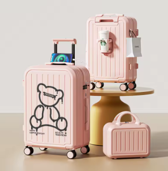 P1693 Suitcase Cartoon Design Lightweight Luggage 20 22 24 26 28 Inch Durable Travel Suitcase with 8 Spinner Wheels for Travel Holiday
