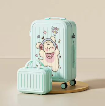 P1692 Cute Luggage Suitcase 20/22/24/26/28 Inch Cartoon Printed Travel Luggage Durable ABS+PC Material Suitcase with TSA Lock & Wheels