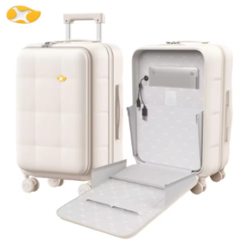 TH319 New Design Sofa Element Front Opening Pocket Suitcase 20inch Boarding Travel Rolling Luggage with TSA Lock and USB Charging Port