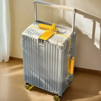 P1759 Wide Handlebar Rolling Luggage Large Capacity Travel Aluminum Frame Trolley Suitcase with Colorful Silent Spinner Wheel TSA Lock
