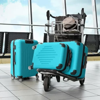 K1393 3 Piece Suitcase Set Hard Shell Carry on Luggage Travel TSA Lack