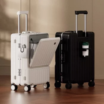 KF718929 Multi-functional Luggage Men and Women 20/24-inch Front Opening Suitcase