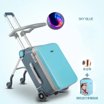 K1295 Baby can sit and ride lazy luggage, men women, baby travel trolley suitcase, baby stroller, artifact, Children's boarding case