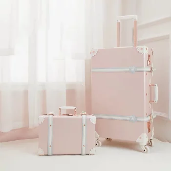 K1064 Travel suitcase set with handbag pu leather trolley luggage