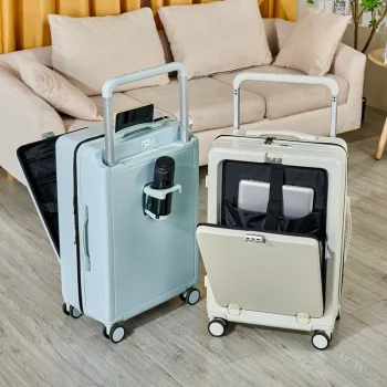 K1150 Multi-functional Front Opening Suitcases Wide tie rods Large Capacity New Luggage Lightweight Travel Suitcase on Wheels