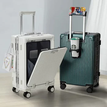KF72811 Multi Functional Aluminum Frame Universal Wheel Password Box Suitcase