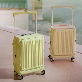K1385 Wide Trolley Suitcase Women 20/24 inch Side Opening Lid Expansion Multifunction Boarding Travel Password Carry on Luggage