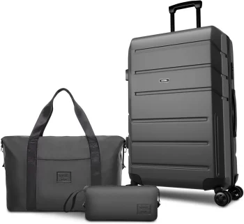 K1283 3pcs Luggage Set ABS+PC Hardshell Carry On Suitcase With Spinner Wheel TSA Lock Suit Case