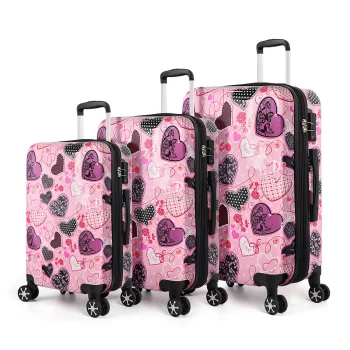 K1419 Luggage Set Hardshell Expandable Suitcase with Spinner Wheels &TSA Lock Print Lightweight Travel Suitcase