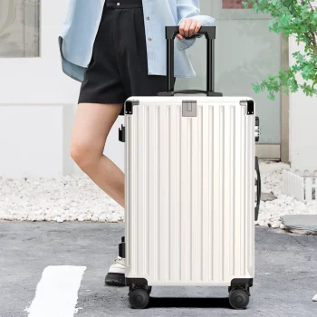 K1234 New Luggage with Cup Holder Female Aluminum Frame Suitcase Trip Cabin Password Suitcase