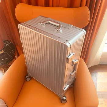 K1115 New Aluminum Frame Travel Luggage silent wheel pull bar box one nine open carry on trolley suitcase