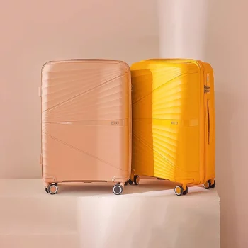 K1403 Women's 20 inch Light Luggage Silent Spinner Trolley Case Scratch Resistant and Wear-resistant PC ABS Hard Shell Cabin Suitcase