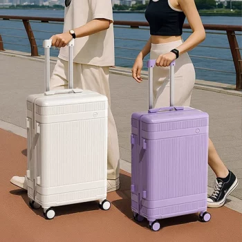 KF718732 Suitcase Carry on with USB Cup Holder 20/24 inch Universal Wheel Luggage large capacity Trolley Suitcase