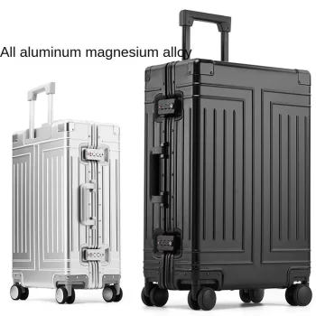 K1198 Suitcase 100% Aluminum High Level Metal Password Trolley Luggage