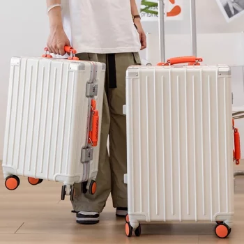 K1159 New Clash of Colours Suitcase Female Roller Luggage Water Cup Holder Male Students Large-capacity Suitcase Password Boarding Box