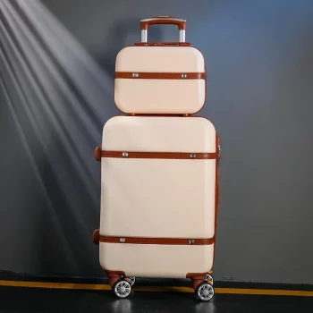 K1081 Travel Belt Korean Retro Women Rolling Luggage Sets Spinner ABS Students Travel Bags