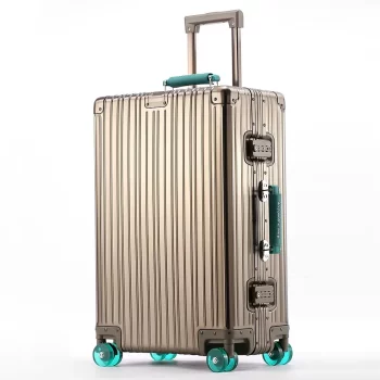 K1017 All Aluminum-magnesium Suitcase Travel Rolling Luggage Alloy Trolley Case
