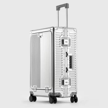 K1423 20-inch all-aluminum-magnesium alloy luggage with front opening, trolley suitcase