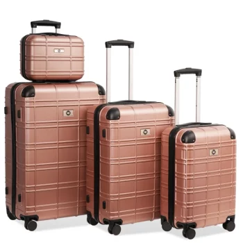 K1320 Luggage Sets ABS+PC Hardshell 4pcs Luggage Hardside Lightweight Durable Suitcase