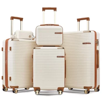 K1175 Expandable Luggage Sets 5 Piece, Lightweight Durable Hard Shell Travel Suitcase Set with TSA Lock, Spinner Wheels