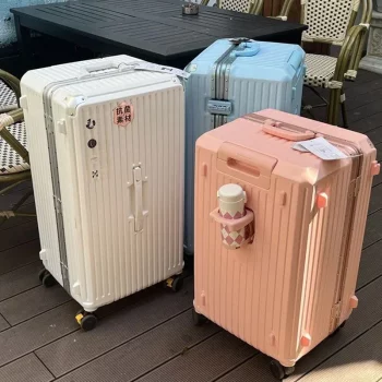 K1076 Large-capacity Trolley Case Women's Aluminum Frame Boarding Box Rolling Suitcase