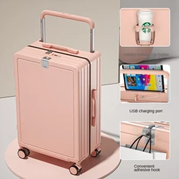 K1255 Multifunctional Draw-Bar Suitcase Zipper Wide Handle Trolley Luggage