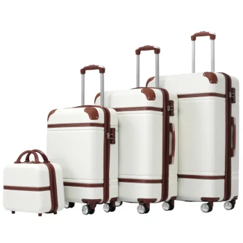 K1470 Luggage Sets 4 Pieces 20"+24"+28" Luggages and Cosmetic Case Spinner Suitcase