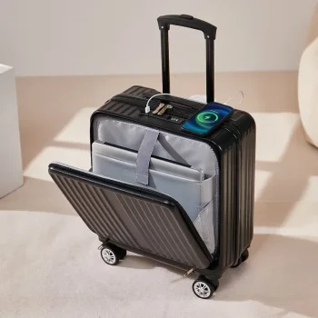 K952 Multifunction front opening 18" small trolley case password suitcase