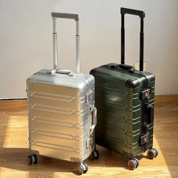 K1172 Large Capacity Suitcase Travel Bag Aluminum-magnesium Alloy Travel Suitcase Business Rolling Luggage